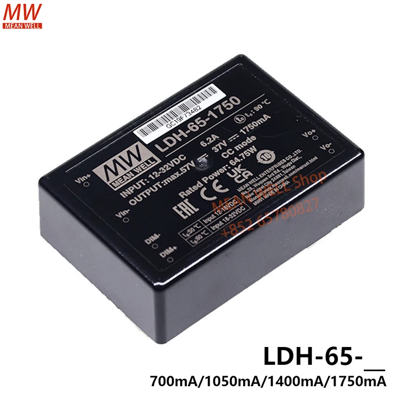 Original MEAN WELL DC-DC Step-Up Constant Current LED driver Switching power supply LDH-65-700 LDH-65-1400W LDH-65-1750 W