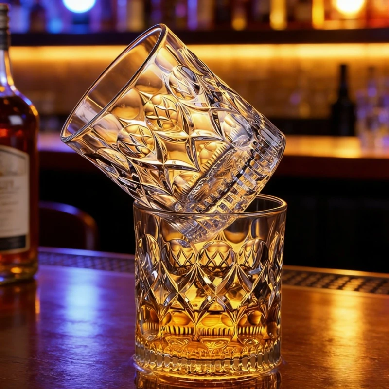 

330ml Glass Cup Set Household Exquisite Wine Glass Transparent Cocktail Glass Simple Water Bottle Coffee Mug Drinking Glasses