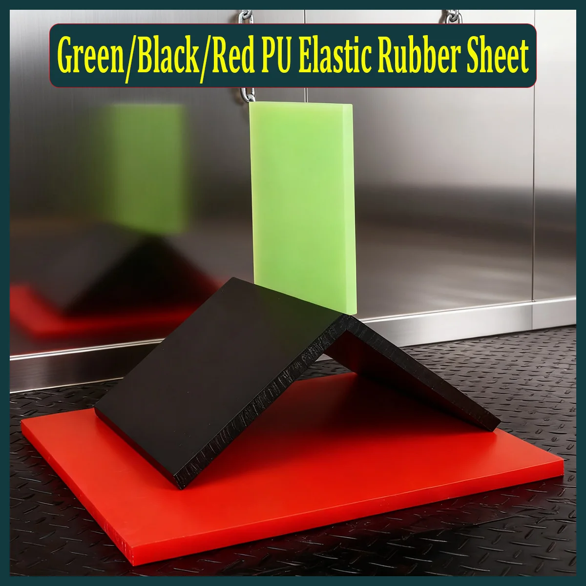 

1Pc Green/Black/Red Polyurethane Elastic Rubber Sheet | PU Damping Cushion Plate, Oil & Abrasion Resistant Plastic Board