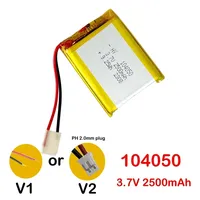 104050 Battery for GPS Camera Battery Bluetooth MP5 PS4 Remote Control Battery 3.7V 2500mAh Polymer Lithium Battery Rechargeable