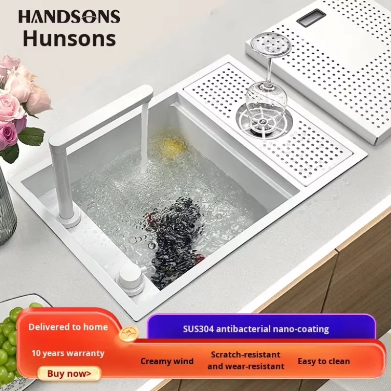 Small SUS304 Invisible Multifunctional Bar Sink with Hidden Cup Washer, No Faucet - view 3