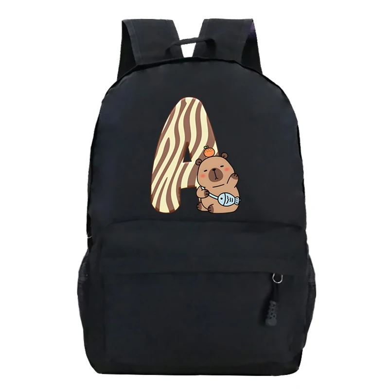 Capybara Alphabet Kawaii Backpack for School Kawaii Anime Cosplay Bag Travel Bag School Student Girl Gift