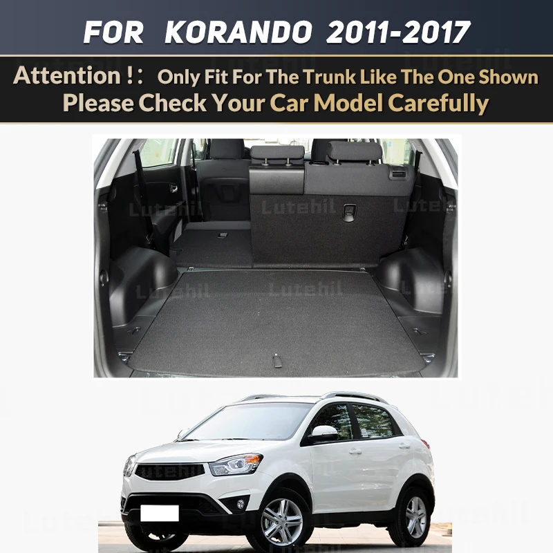 Car Floor Mats For Ssangyong Korando 2011-2017 Trunk mat Cargo Liner Protection Carpet Custom Floor Liners Accessories