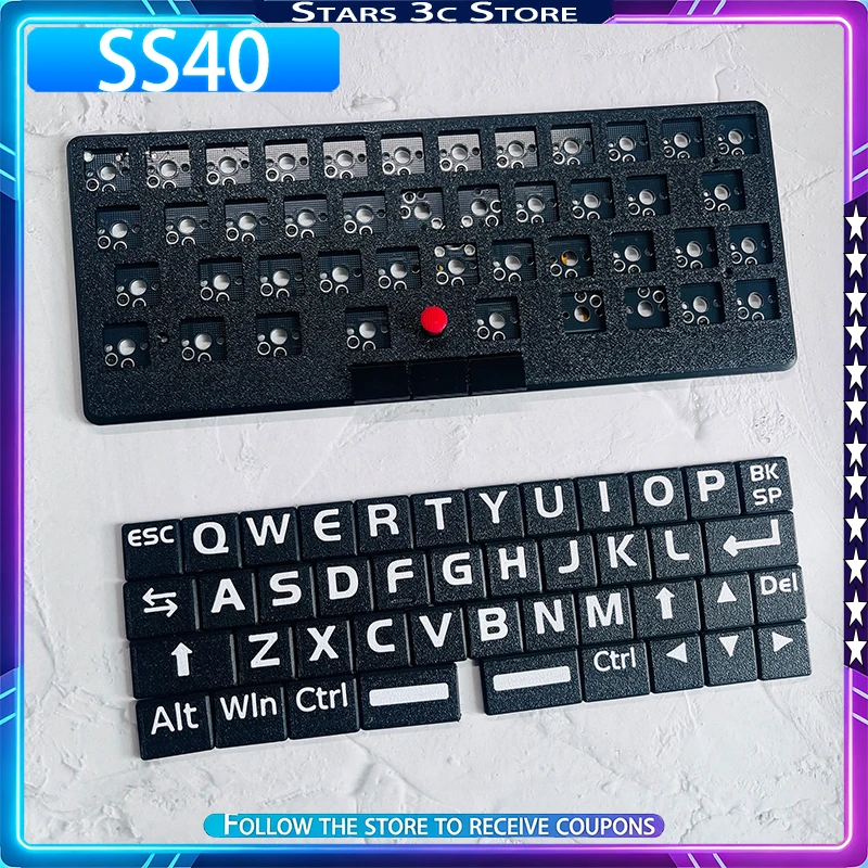 SS40 Short Axis Small Red Dot Mechanical Keyboard ThinkPad TrackPoint, Kailh Socket Hot-swappable Customized 40% Office Keyboard