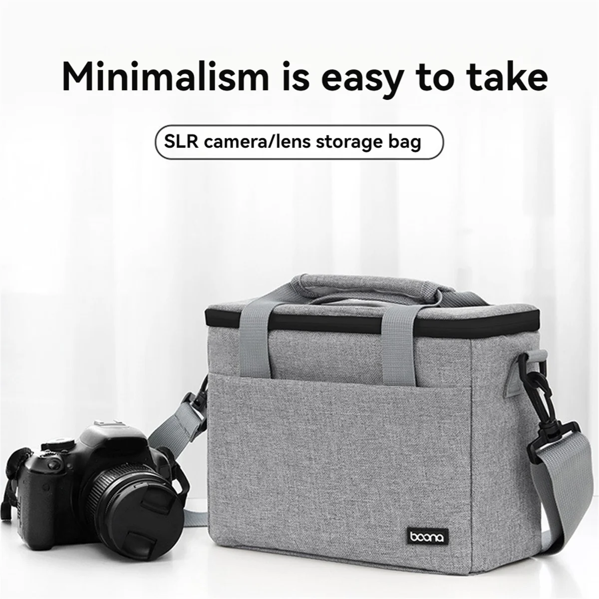 Bolso impermeable para cámara DSLR, bolso de hombro para almacenamiento de lentes, bolso microúnico, equipo de fotografía, negro, S