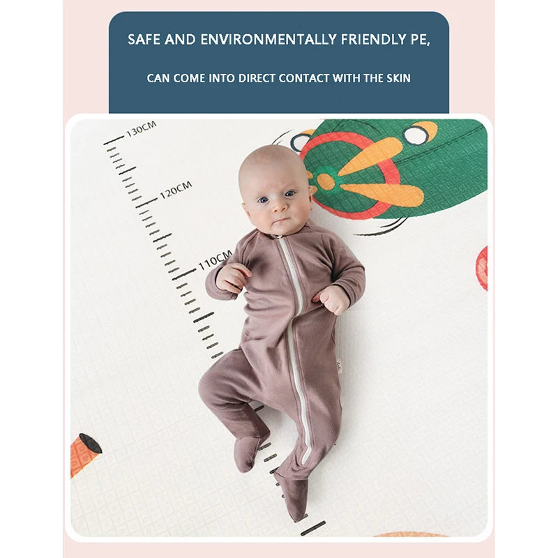 Tapis de jeu en polymère pour bébé, jouet pour enfants, activité de gymnastique, aire de jeux, imprimé double face, sol en mousse lea