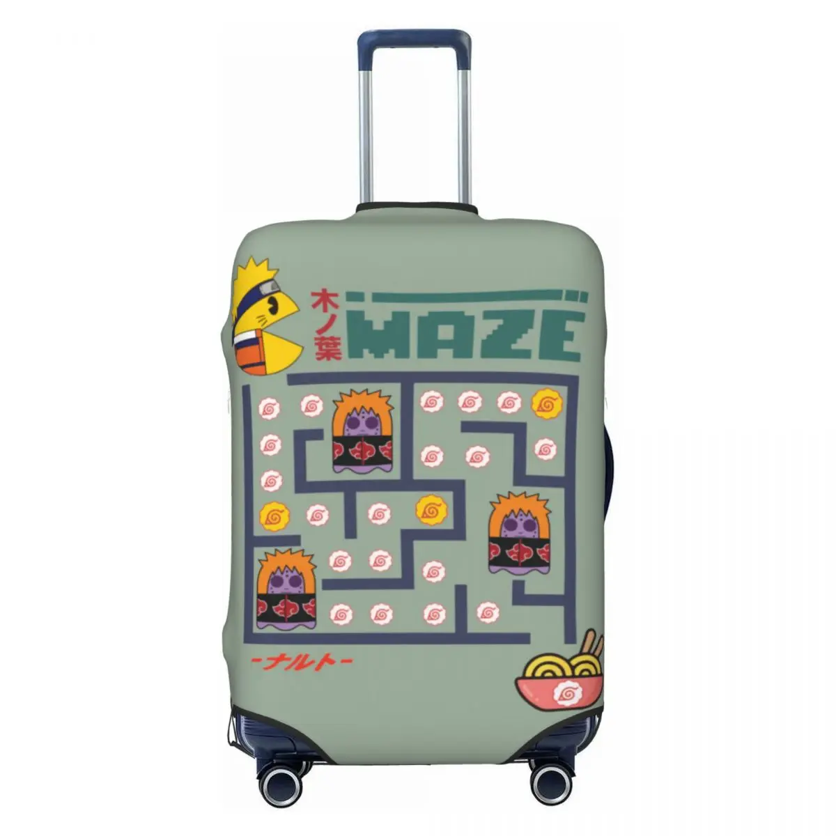 Individueller Naruto Uzumaki Anime Kofferschutz Niedlicher Reisekoffer-Schutzüberzug für 18-32 Zoll Koffer