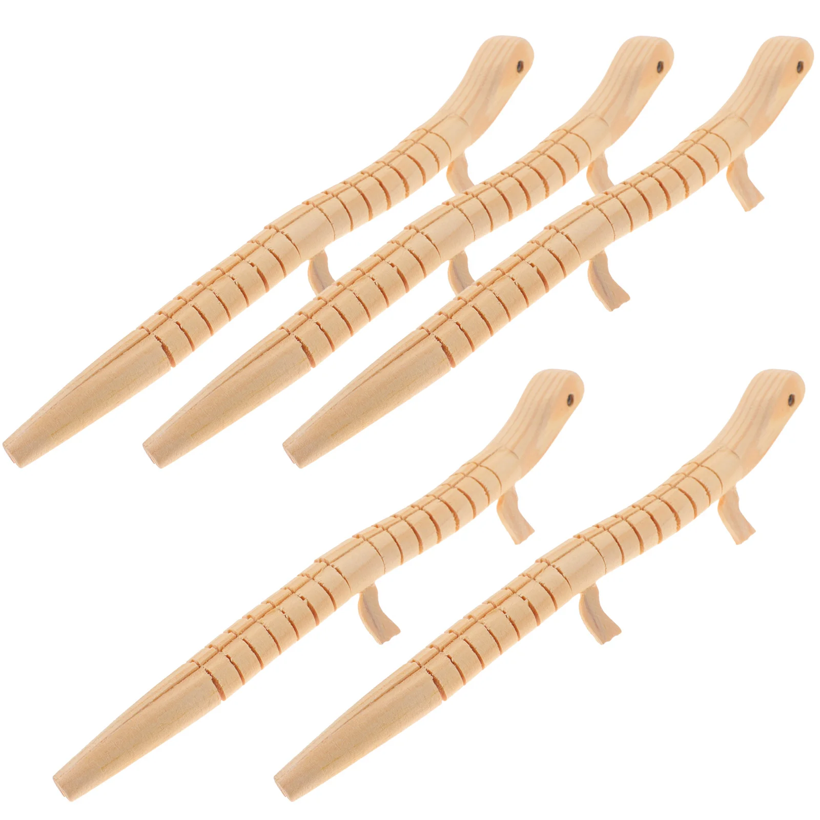 5 Pcs Wiggle Lizard for Kids Toys Wooden DIY Portable Realistic Plaything Child