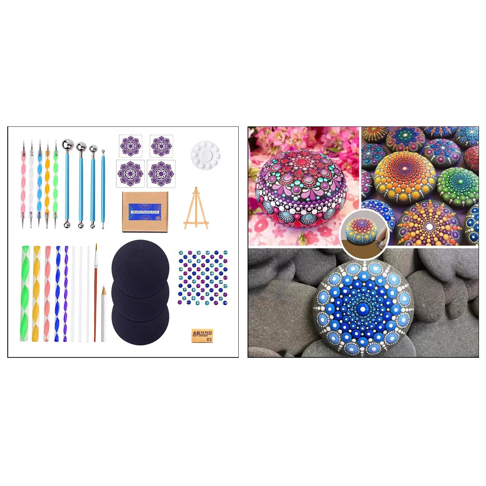 1Pieces Mandala Dotting Tools Paint Tray for Rocks Painting Coloring