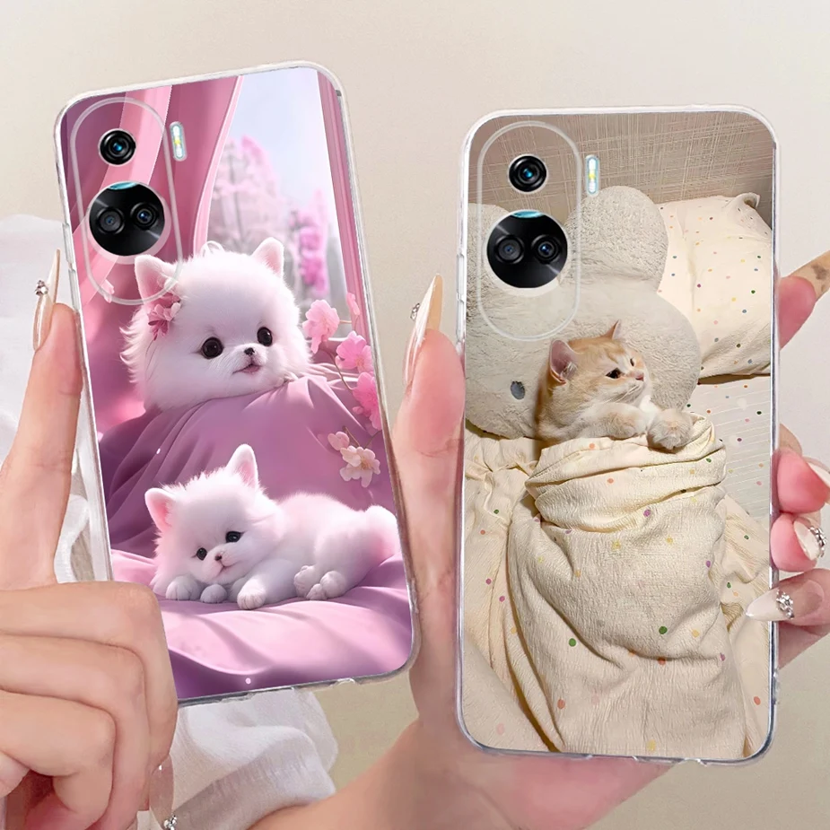 For Honor 90 Lite Case CRT-NX1 Stylish Bow Flowers Painted Cover Soft Slim Phone Case For Honor 90 Pro Honor90 Lite 90Pro Fundas