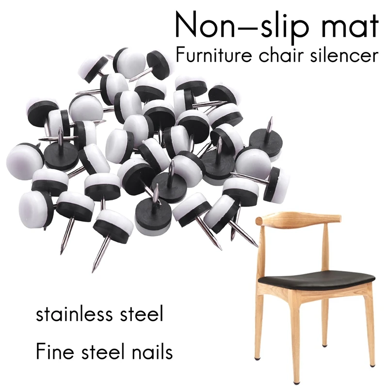 مسمار على النايلون المنزلق وسادة ، سميكة الأثاث الإنزلاق ، حامي الكلمة ل الساق الخشبية ، كرسي ، الجدول ، أريكة ، 18 مللي متر أو 0.7 بوصة ، 40 قطعة
