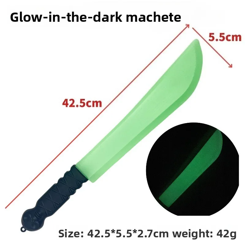42.5 متر/16.73in Noctilucent البلاستيك الجمجمة سكين المطبخ المنجل هالوين نموذج الدعائم الأجهزة الطرفية تأثيري مضيئة الحلي هدية