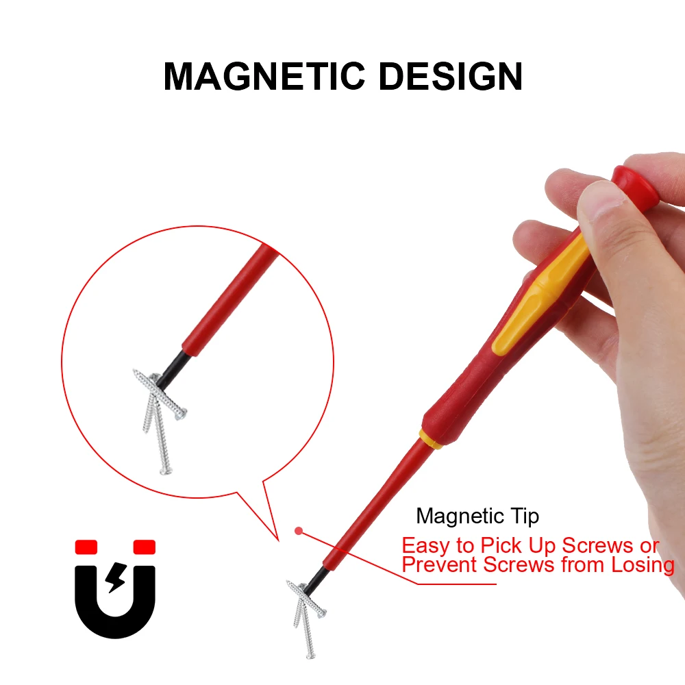 

Portable Car Repair Tool With Case Magnetic 1000V Plum Blossom Head Slotted Head Insulated Screwdriver Set 6Pcs/Set Convenient