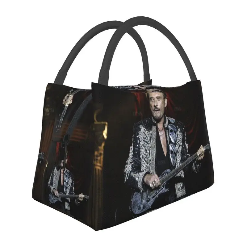

Johnny Hallyday Portable Lunch Box for Women Waterproof French Rock Singer Thermal Cooler Food Insulated Lunch Bag Container
