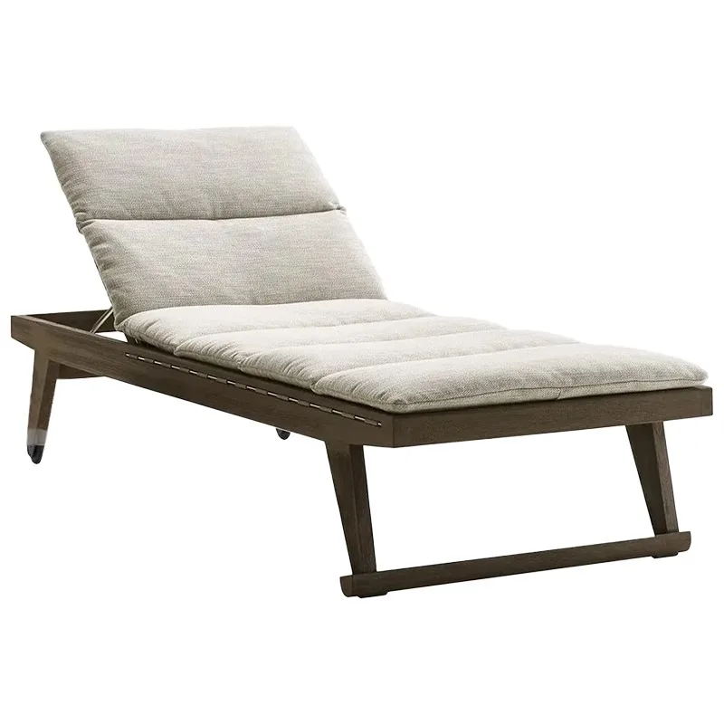 

Outdoor bed Solid wood sunbathing Beach chair Villa Open-air swimming pool Deck chair Leisure B & B Waterproof
