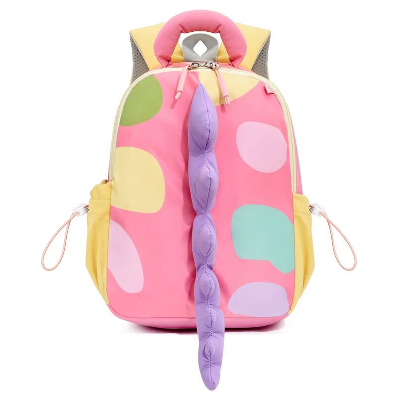 Dinosaur Shape Toddler Backpack Cute Cartoon Soft Plush Kids Bag Animal 3D Spikes Tail Design Lightweight Preschool Daycare Gift