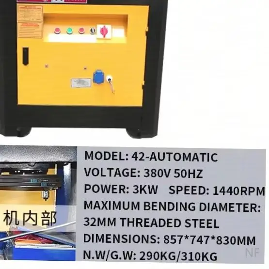 NF GW40 Compact Rebar Bending Machine 50 Heavy Duty Electric Fully Automatic CNC Threaded Round Steel Hoop Bending Customized