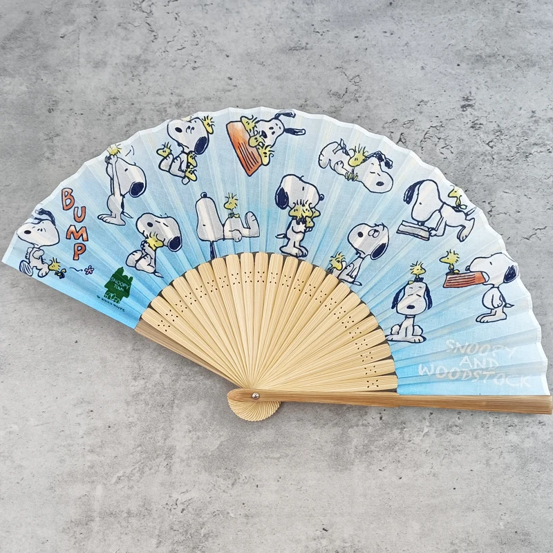Snoopy Cute Cartoon Men and Women Cotton Folding Fan Creative Exquisite Cartoon Pattern 6-inch Portable Bamboo Fan Wholesale view 6