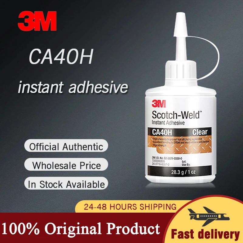 3M CA40H Scotch-Weld Instant Adhesive 1 fl oz Clear Cyanoacrylate Super Glue Fast Setting Panel Bonding