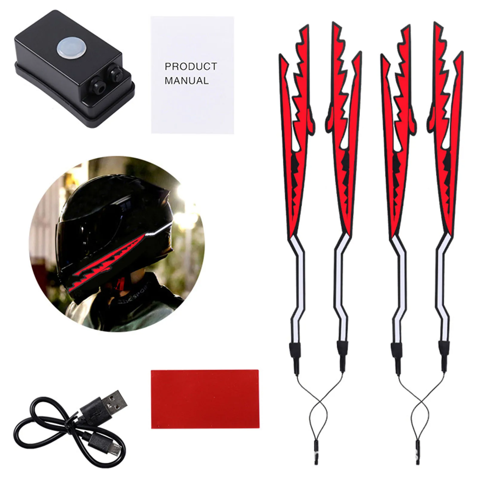 

Motorcycle Helmet Luminous Light Bar Waterproof Night Vision Luminous Light Bar Night Riding Signal Lamp Helmet Decoration Light