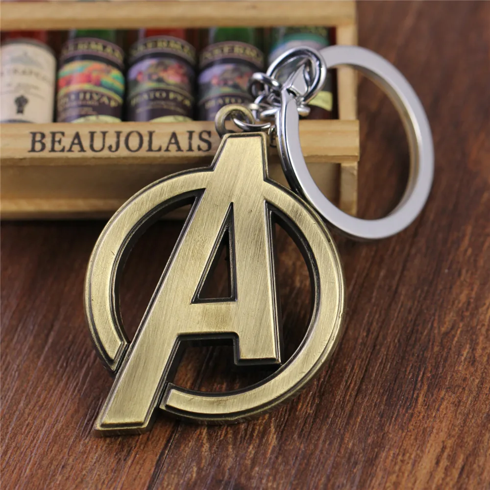 Marvel Avengers A Logo Key Chain Necklace Metal Car Keychain Accessories 5cm