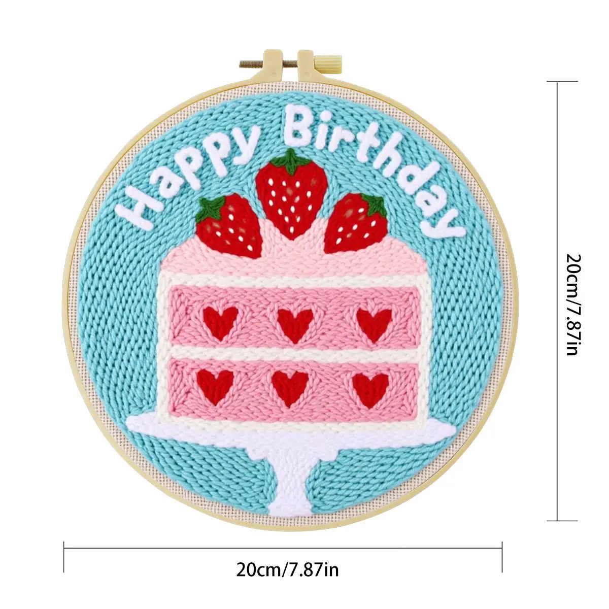 20X20CM/7,87 Zoll Kuchen-Sticknadel-Set, Stickerei-Kit, Stickerei, gestrickte Stickerei, DIY, handgemachtes Geschenk, Heimdekoration – Detail 2