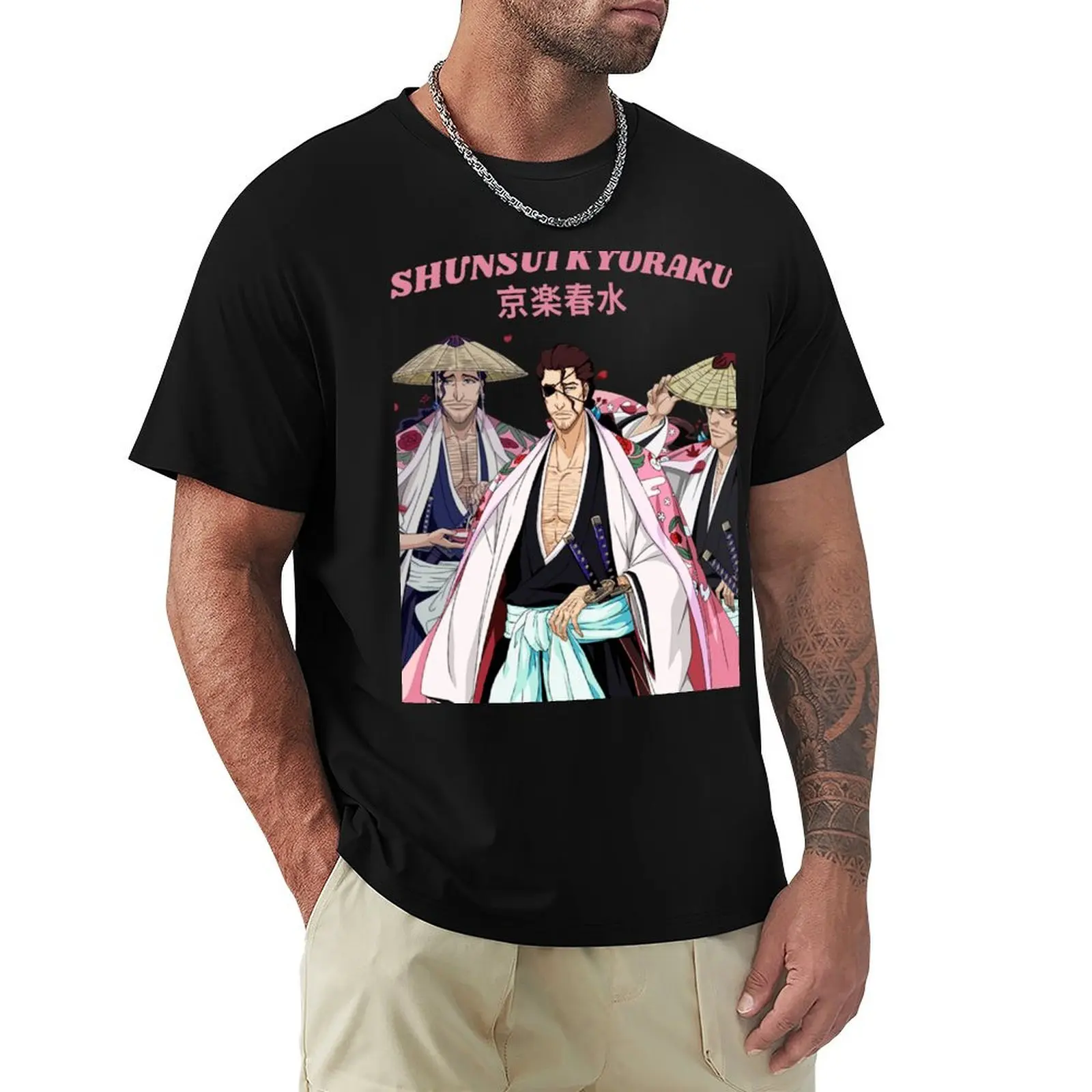 

Shunsui Kyoraku T-Shirt graphics anime affliction shirts mens t shirt graphic