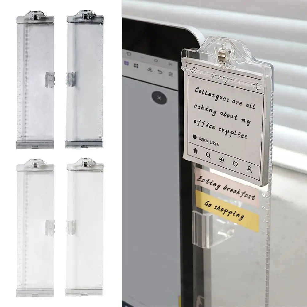 Multi-functional Transparent Monitor Memo Board With Clip Stable Computer Side Panel Office Desk Note Board