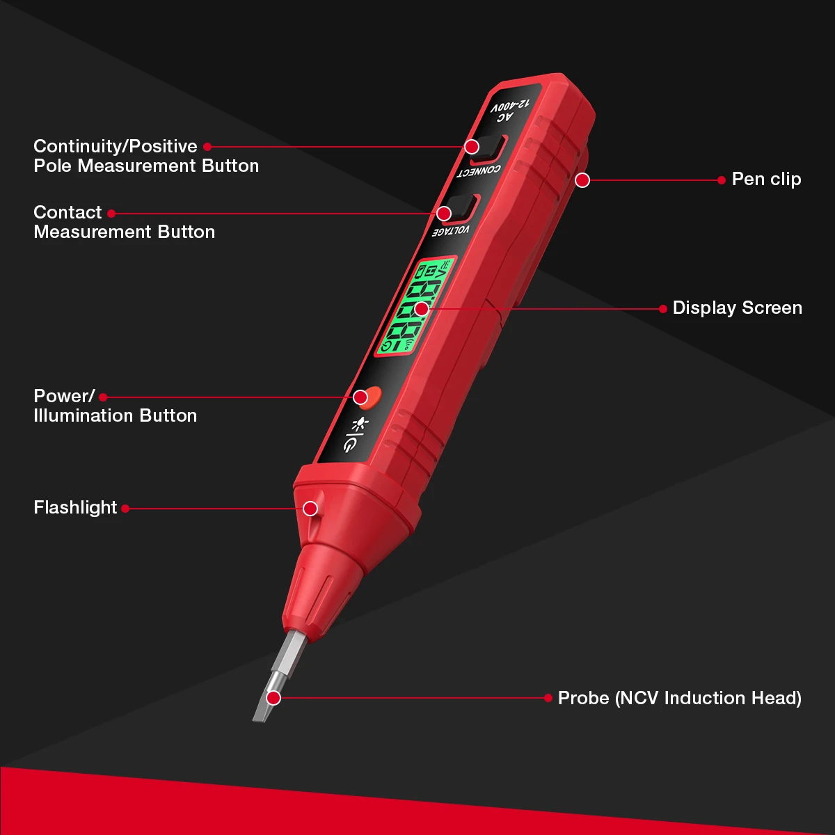 HABOTEST HT91A Pen Type Voltage Tester measurement of AC Voltage wire continuity detection AC Voltage Electrician Tester