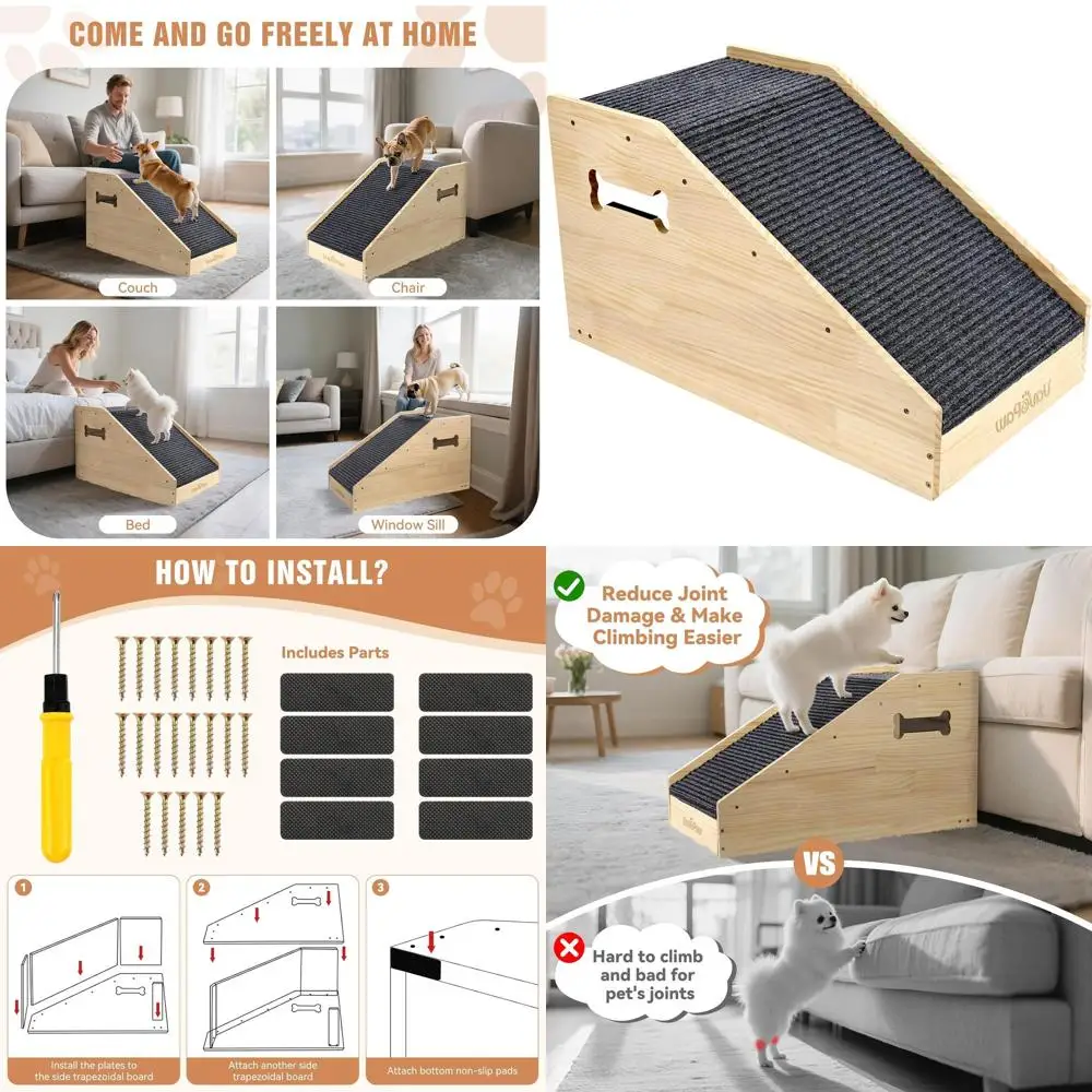 

Pet Ramp with Anti-Slip Surface for Small Dogs and Cats - Easy Access to Couch, Bed, Car, and More