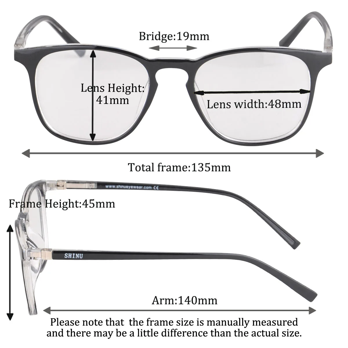 SHINU Men’s progressive multifocal glasses reading glasses prescription eyeglasses anti radiation see distance close customized