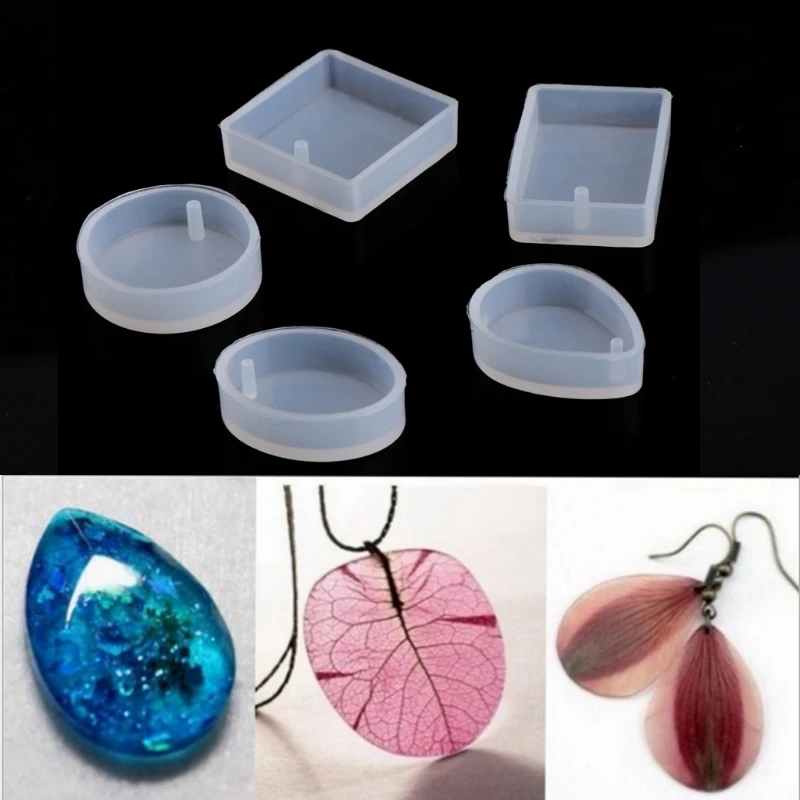 

Round Square Oval Waterdrop Rectangle Earrings Epoxy Mold Geometric Pendant Mold Keychain Charm Silicone Mold for Decor