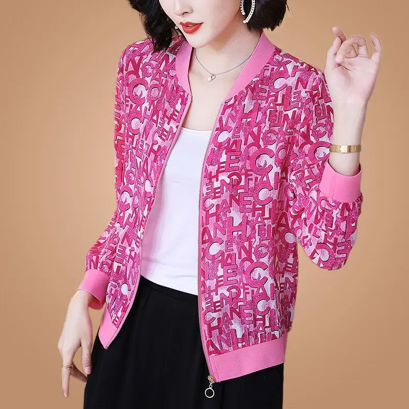 Spring Summer New Thin Chiffon Printing Coat Long Sleeve Plus Size Loose All-match Cardigan Tops Vintage Fashion Women Clothing