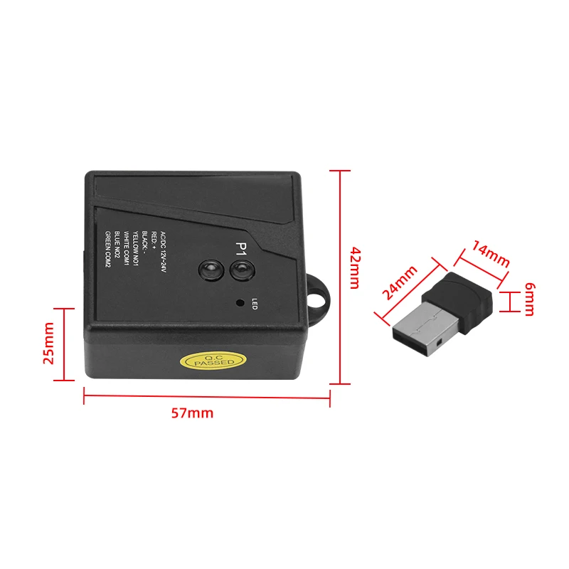 Ezyopeneck Receiver pembuka pintu garasi, penerima gerbang kendali jarak jauh Universal tanpa kabel Sensor USB 2.4G Bluetooth 12 24V