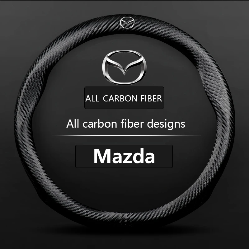 

Carbon fiber Leathe Car Steering Wheel Cover For Mazda 3 5 6 SKYACTIV Axela Atenza CX30 CX5 CX8 CX9 MX5 RX8 RX7 BT50 Accessories