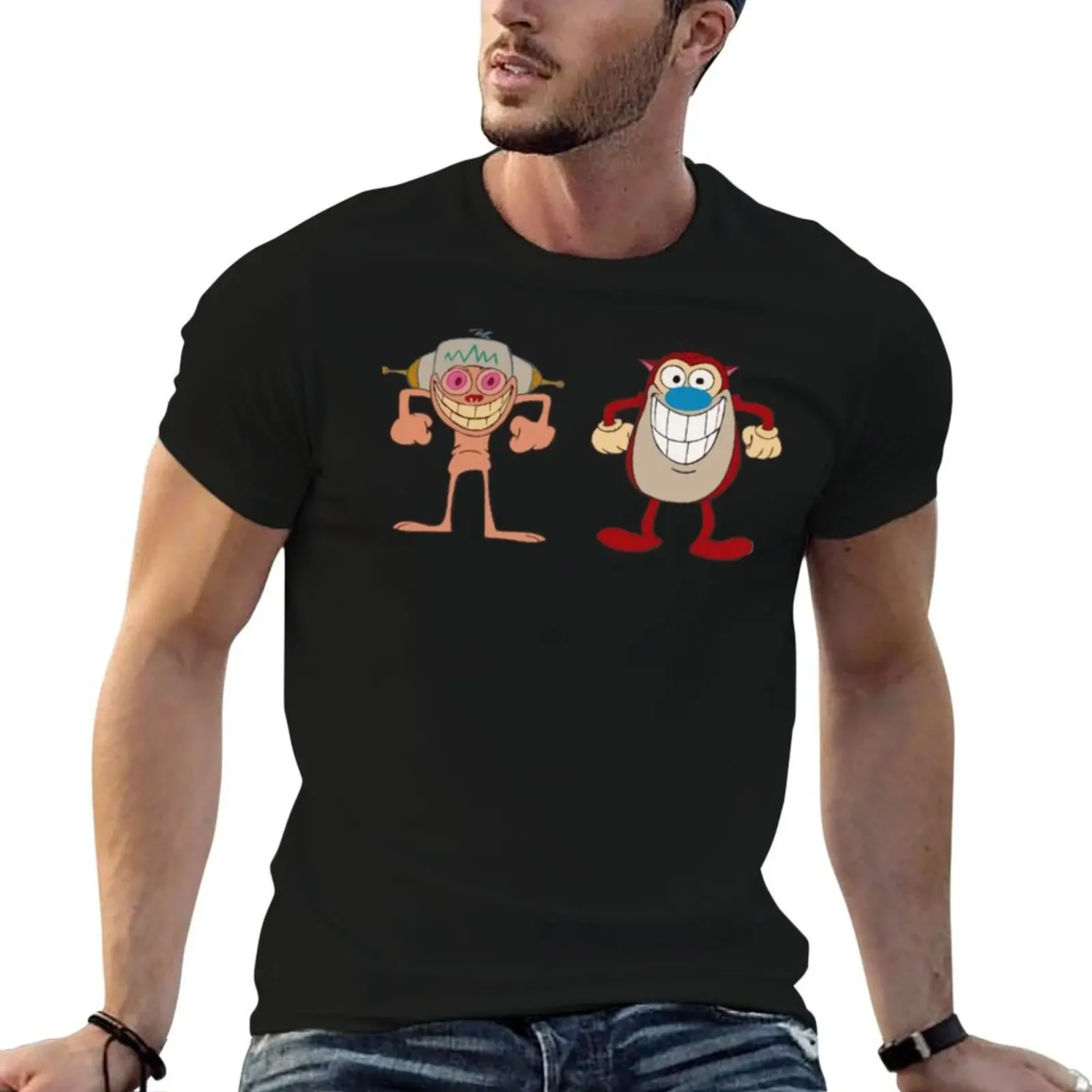 

BEST SELLER - Ren and Stimpy Merchandise T-Shirt boys whites vintage cotton graphic tees Men's t shirts