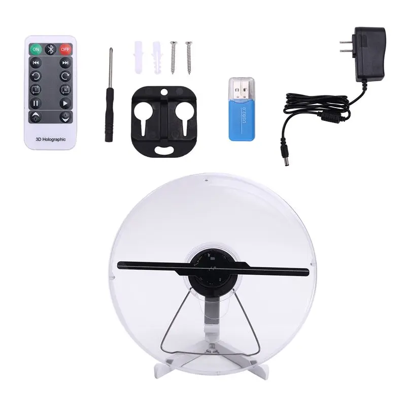 

A92Z 3D Holographic Fan Screen Rotating Display Air Virtual Stereoscopic Imaging Led Projector Wifi Outdoor US PLUG
