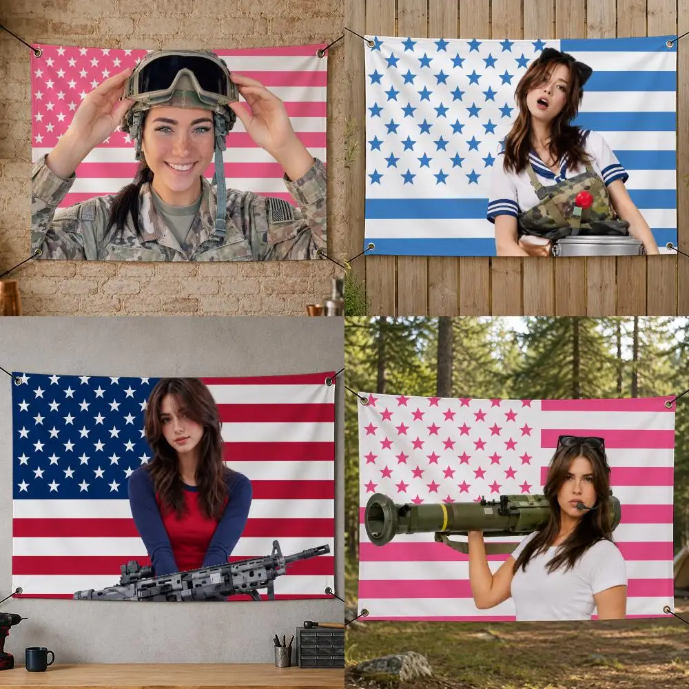 Military H-Hailey Lujan Tactical Style Flags Flag Banner for Bedroom Dorm Party Home Living Room Game Room Gift