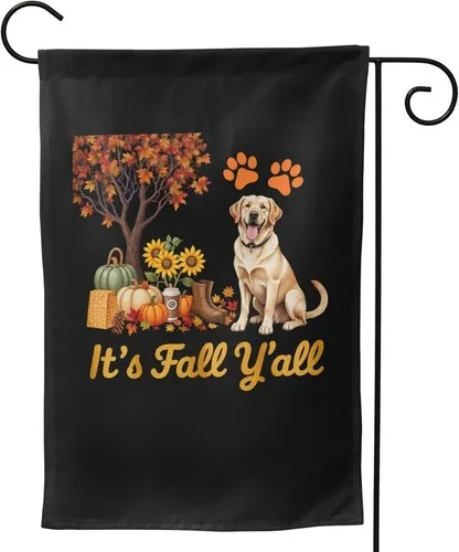 Fall Season Black Labrador Lab Dog funny pring dog Garden Flag Double, 12x18 XXQ