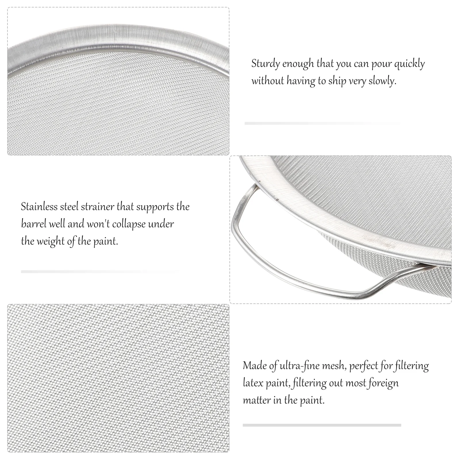 مصفاة الطلاء البديلة، فلتر شبكي من الفولاذ المقاوم للصدأ، شبكة متينة لمصافي مرشح زيت الطلاء لملحقات مسدس الرش #3