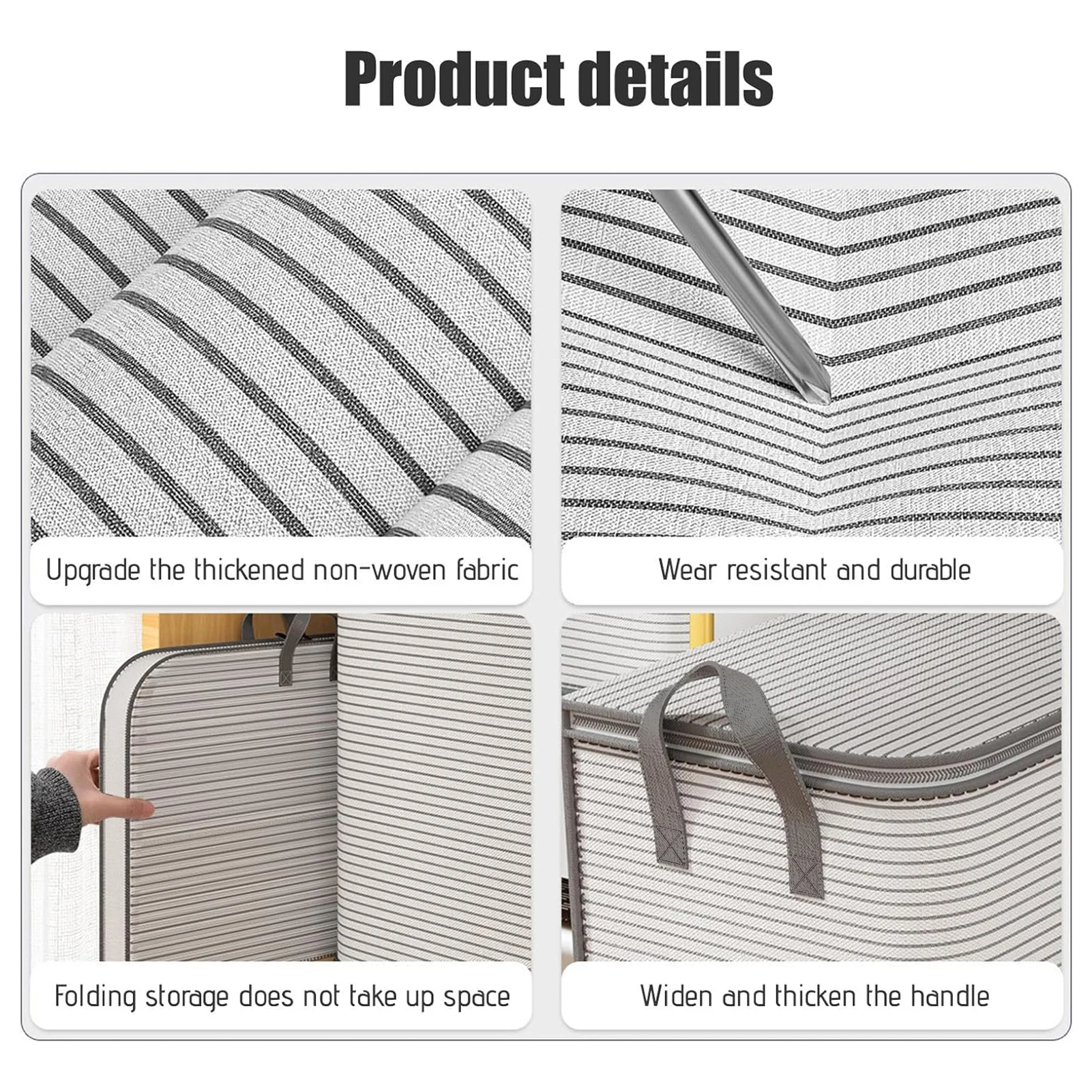 

Large Capacity Organizer Box Clothes Quilt Toy Bed Sheet Storage Box With Lid Durable Fabric Storing Box Practical Moving Bag