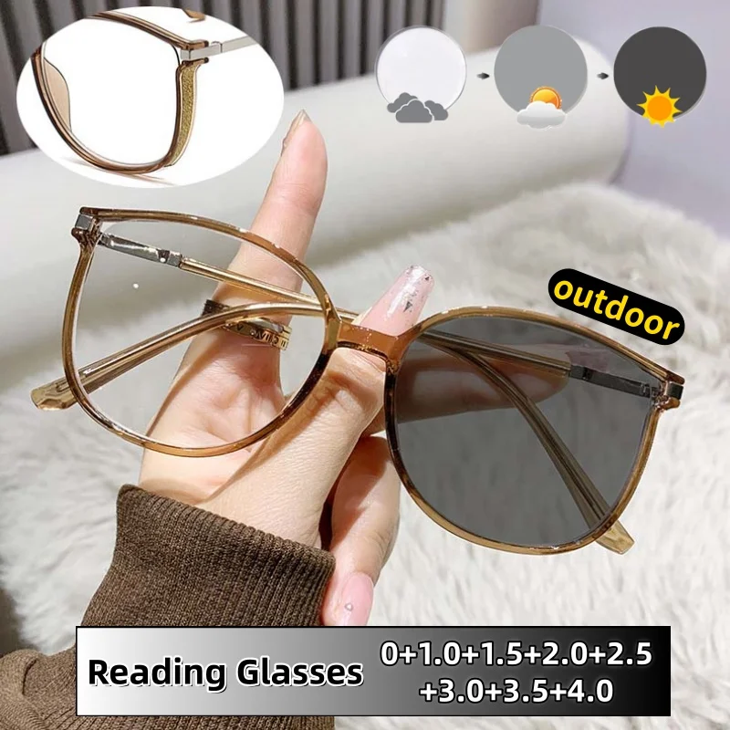 

Women Photochromism Presbyopic Glasses Anti Blue Light Reading Glasses Men of Trend Reading Eyewear Protect Eyes 0 To +4.0