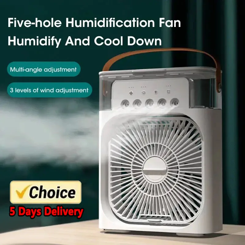 3 In 1 Fan AIr Conditioner Household Small Air Cooler LED Night Light Portable Humidifier Air Adjustment Fan Office Home Fan New