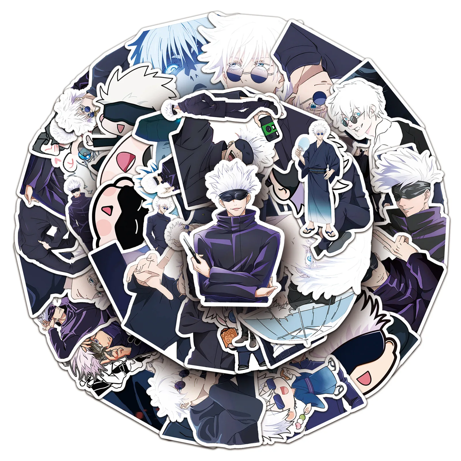 10/50 قطعة Jujutsu Kaisen ملصقات أنيمي مقاوم للماء DIY بها بنفسك محمول الهاتف الغيتار سكيت الاطفال كول الكرتون Satoru Gojo الشارات اللعب