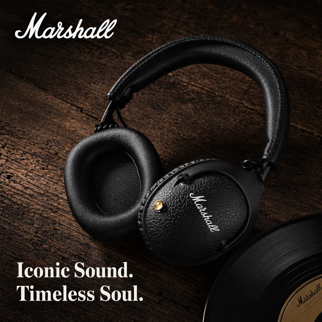 Auriculares Inalámbricos Marshall Monitor III ANC con Cancelación de Ruido, Bluetooth, Bajos Potentes