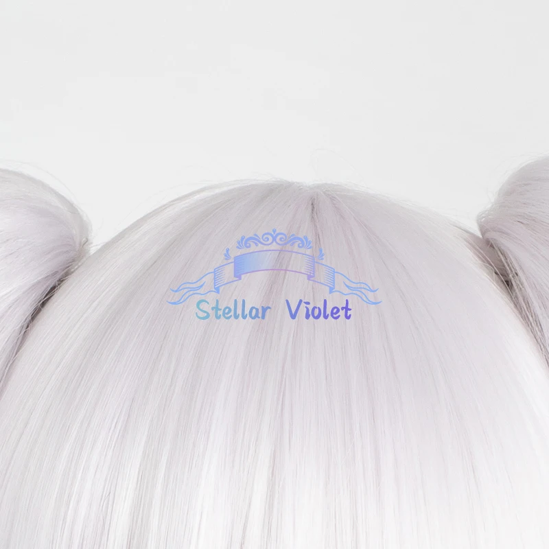 Game Azur Lane Wig USS Laffey Cosplay Wigs Cosplay Costumes 80CM Long Hair Silver White Double Ponytails Laffey Synthetic Wigs