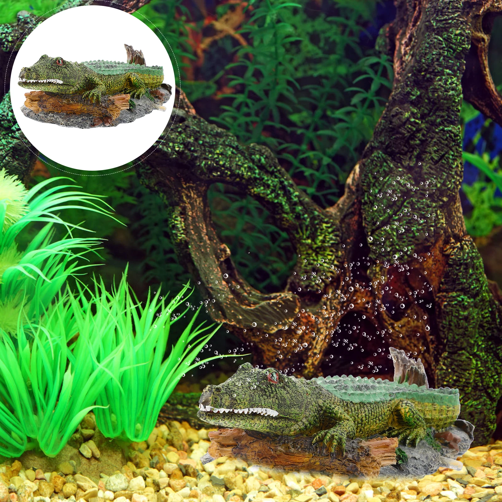 

Air-Driven Crocodile Decoration Resin For Fish Tank Aquarium Ornament Underwater Artware Simulation Craft Decor Accessory