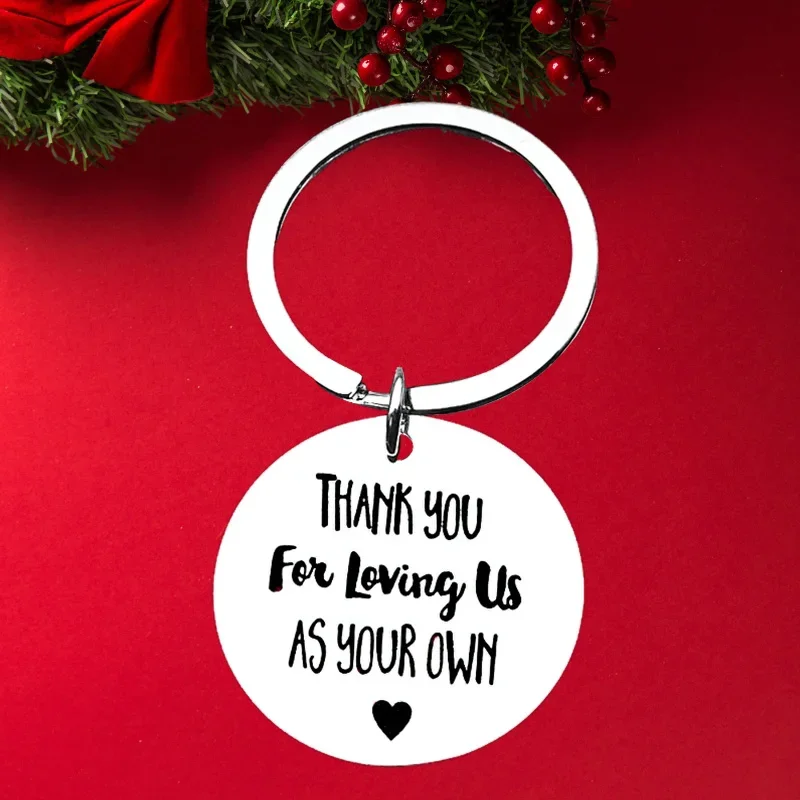 Hot Thank You for Loving Us As Your Own Keychain Pendant  Father's Day/Mother's Day Key Chain Keyring Step Father/Mother Gifts