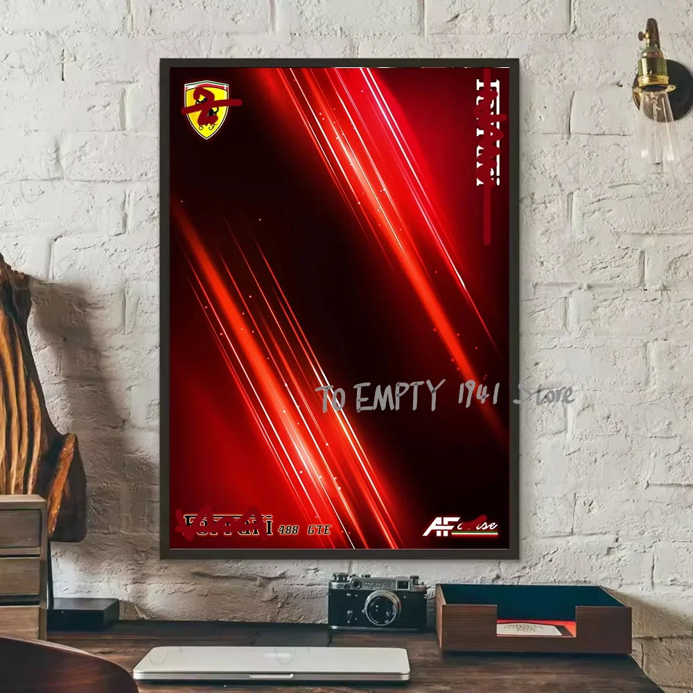 الفورمولا 1 سباق السيارات سلسلة F1 سيارة التدرج الحد الأدنى الحديثة التقنية متوافق المشارك قماش صور ديكور غرفة المعيشة المنزلي