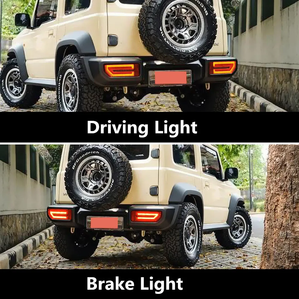 سيارة الضوء الخلفي لمبة خلفية وقوف السيارات الفرامل ضوء تدفق بدوره إشارة صالح ل 2019 2020 2021 سوزوكي جيمي LED عاكس الذيل مصباح #5